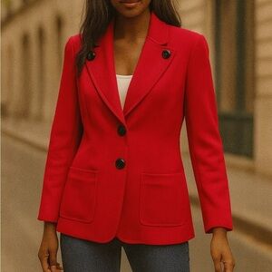 Worth New York Ribbed Button Blazer